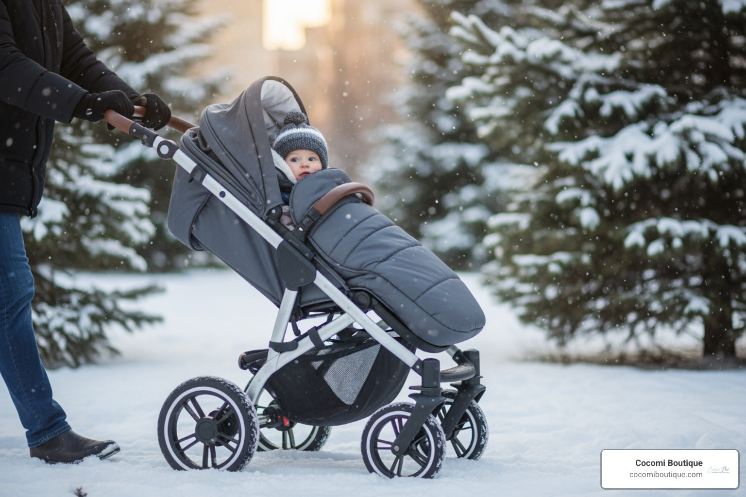 navy blue dress for baby girl How to dress your baby for stroller walks this winter? ❄️🧸⁠ Not sure how  to keep your baby warm (but not too warm) during chilly days? We've got you  covered!⁠ ⁠ We've
