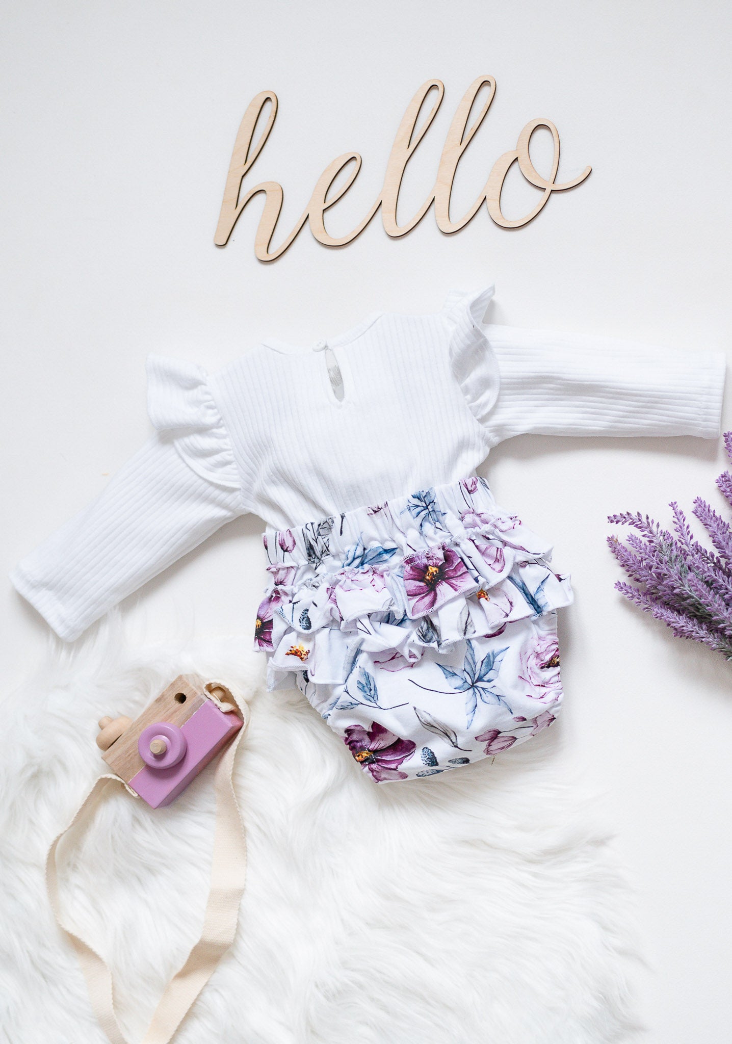 Shop our Floral Long Sleeve Onesie for babies. Soft, comfy, and stylish, perfect for playtime, naps, or everyday wear.