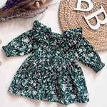 Shop the Forest Green Floral Dress for your little one. Stylish, comfortable, and perfect for special occasions or everyday wear.  Forest Green Floral Dress – Elegant Baby Dress