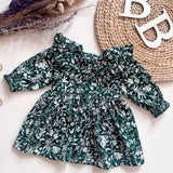Shop the Forest Green Floral Dress for your little one. Stylish, comfortable, and perfect for special occasions or everyday wear.  Forest Green Floral Dress – Elegant Baby Dress