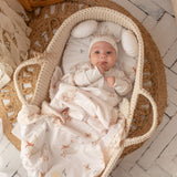 Wrap your baby in comfort with our Cotton & Minky Back Blanket. Soft, cozy, and perfect for naps, stroller rides, and everyday use.