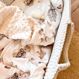 Wrap your baby in comfort with our Cotton & Minky Back Blanket. Soft, cozy, and perfect for naps, stroller rides, and everyday use.