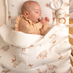 Discover our Muslin Bedding collection. Lightweight, breathable, and gentle on baby’s skin, perfect for cozy naps and peaceful sleep.