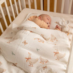 Discover our Muslin Bedding collection. Lightweight, breathable, and gentle on baby’s skin, perfect for cozy naps and peaceful sleep.