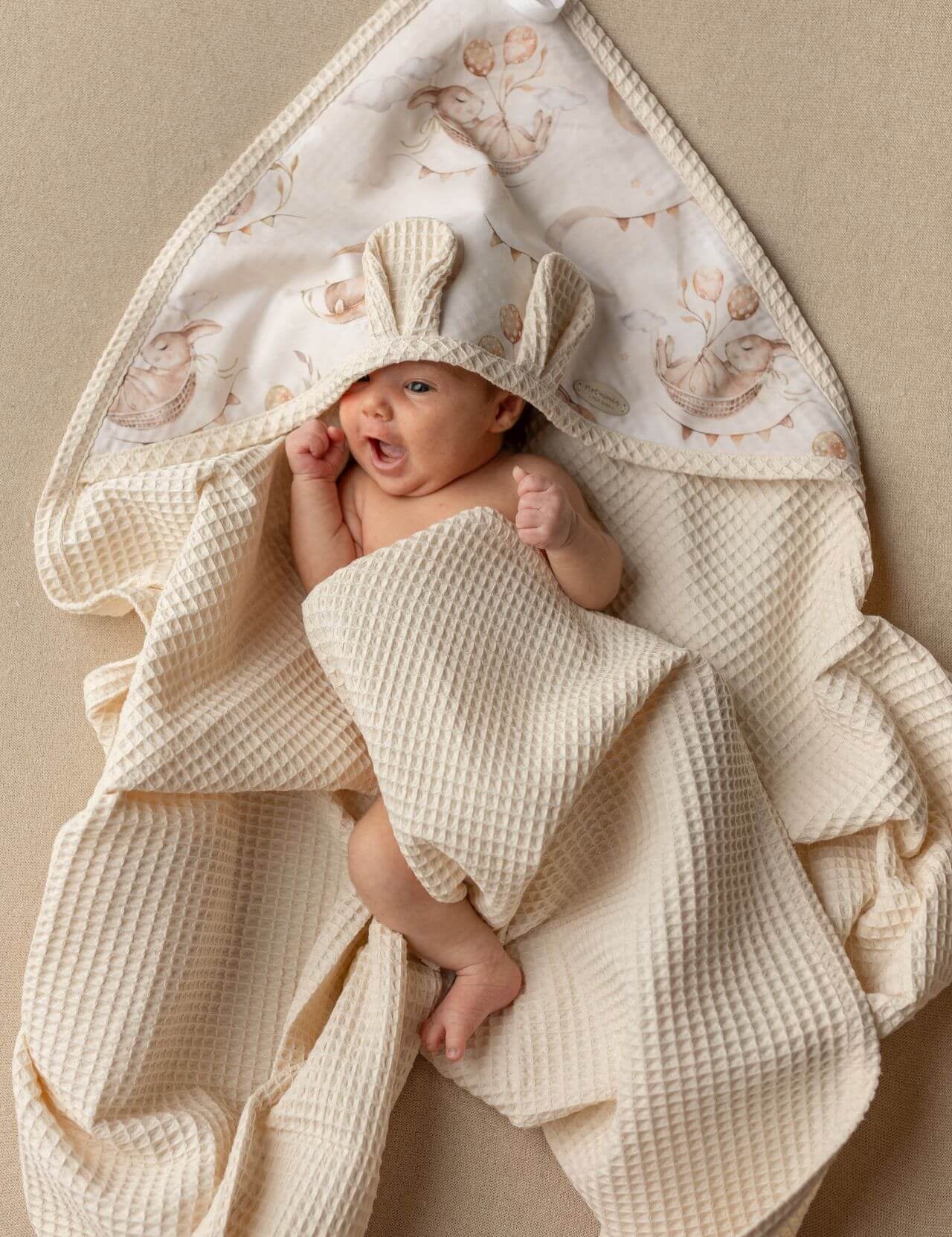 Waffle Baby Hooded Bath Towel