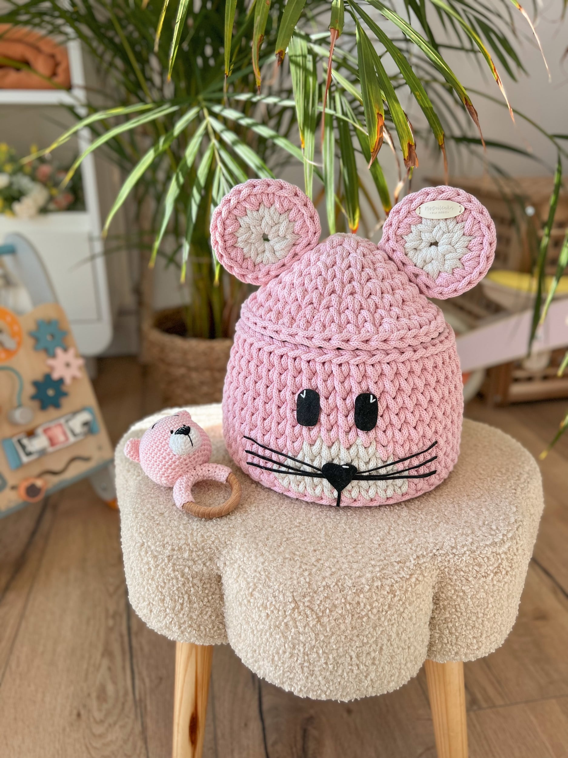 Organize your nursery with our Charming Mouse Basket. Cute, practical, and perfect for storing toys, blankets, and baby essentials.