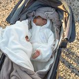 Keep your baby cozy year-round with our 3-in-1 Footmuff – Organic Cotton Baby Stroller Blanket. Soft, breathable, and perfect for strollers. CocoMi Boutique.