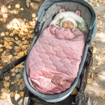 Wrap your baby in comfort with our 3-in-1 quilted velvet footmuff. Soft, warm, and versatile for strollers, car seats, or travel.