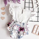 White Floral Short Sleeve Onesie