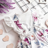 White Floral Short Sleeve Onesie