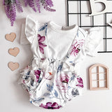 White Floral Short Sleeve Onesie