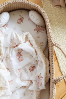 Cotton & Minky Back Blanket - Bunny Bliss