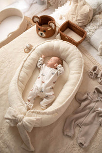 Keep your baby cozy with our Sherpa Baby Nest. Plush, safe, and comfortable—ideal for home, travel, or as a thoughtful gift. Soft & Secure Baby Sleeper.