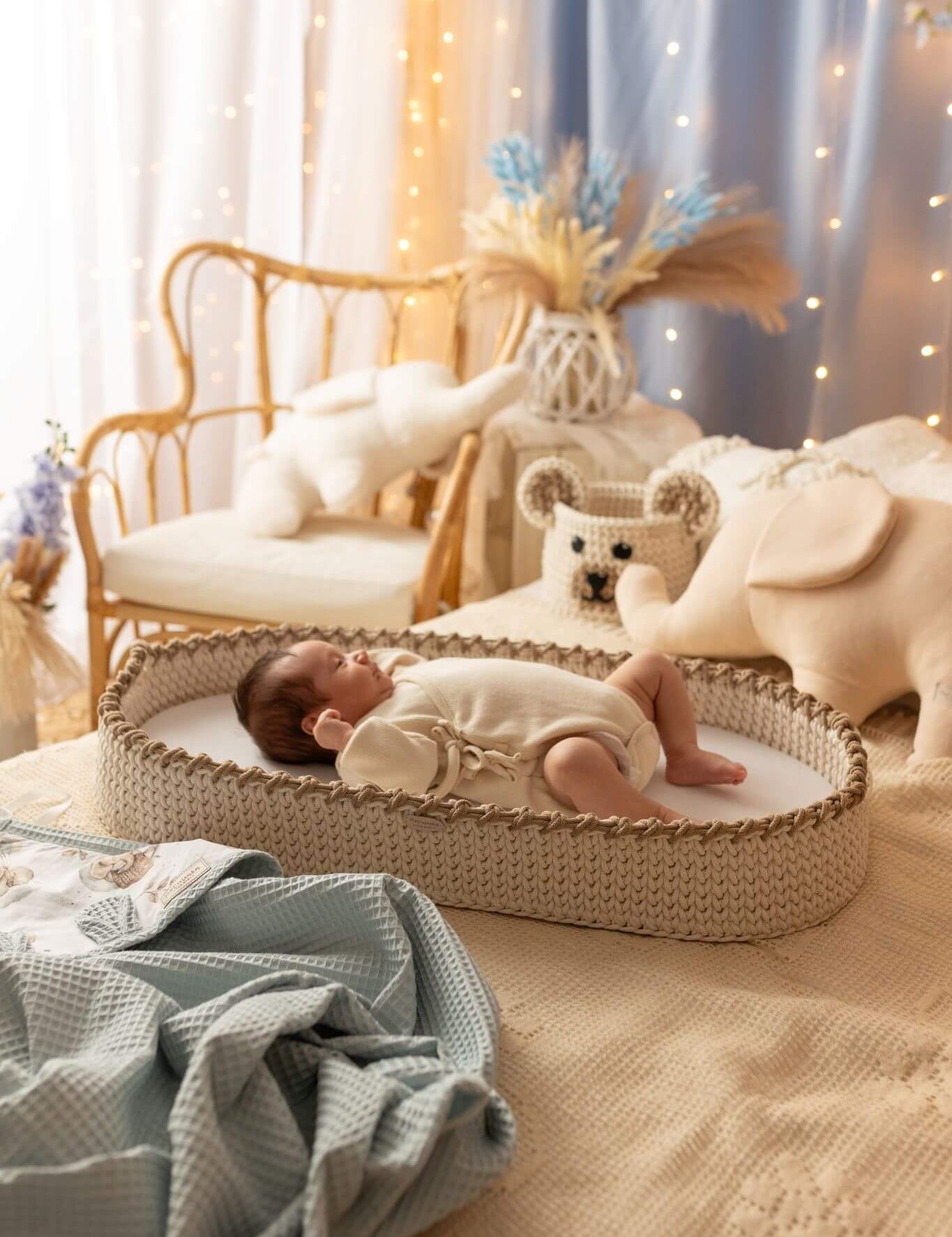 Handwoven Crochet Changing Basket