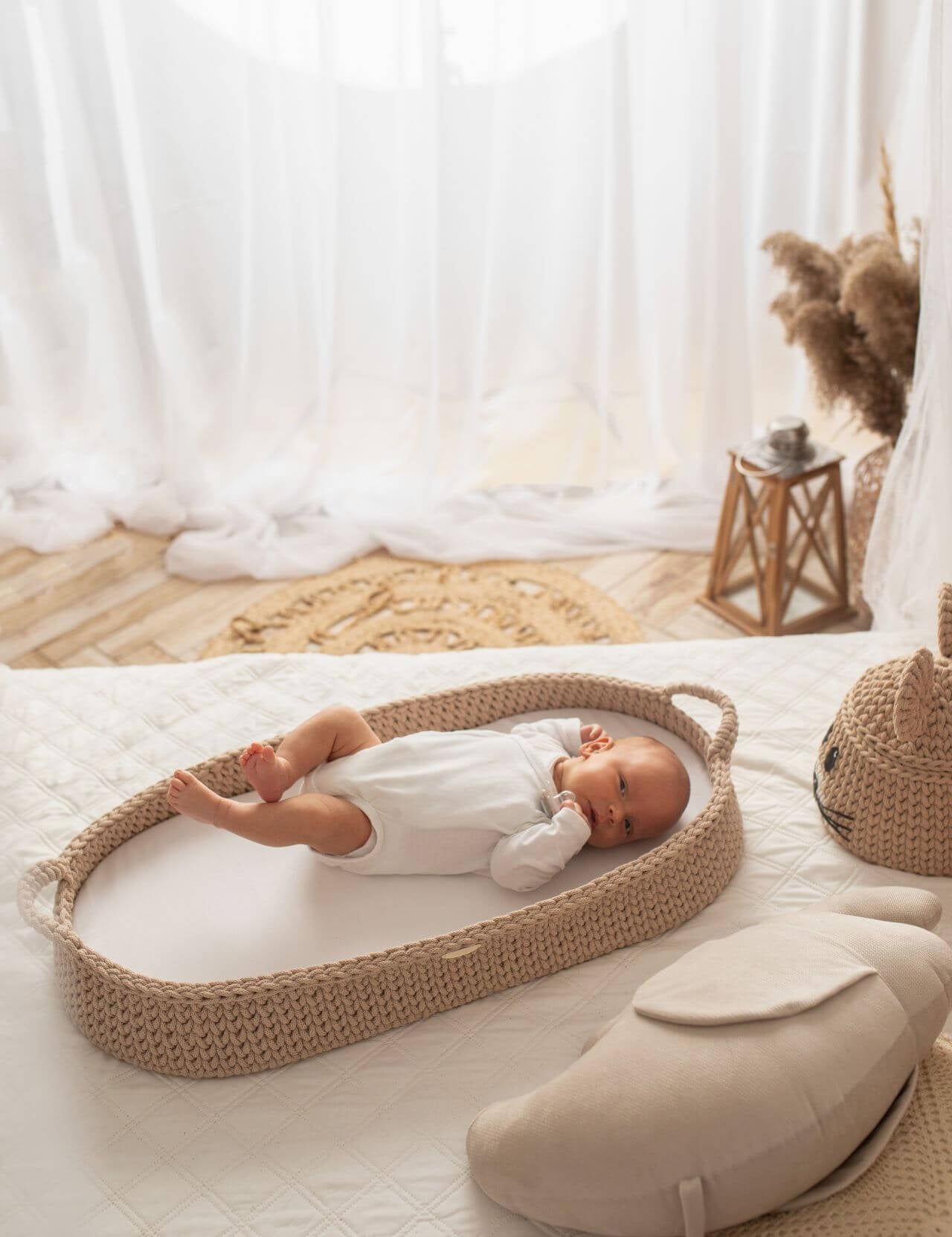 Handwoven Crochet Baby Changing Baskets