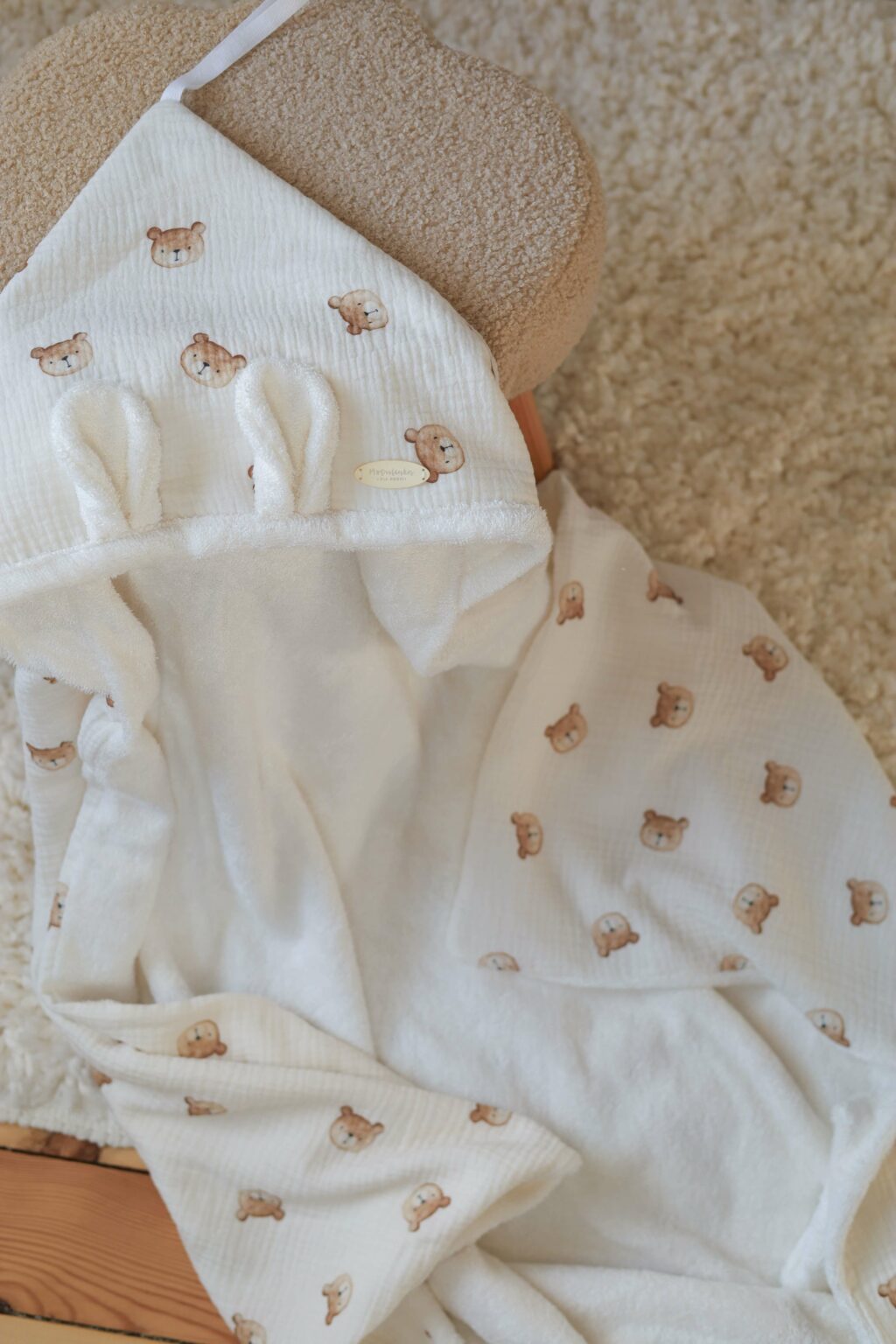 Wrap your baby in gentle comfort with our luxury bamboo baby towel. Made from bamboo terry and cotton muslin, it's hypoallergenic, and OEKO-TEX certified.