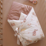 Wrap your baby in luxury with our Organic Cotton Swaddle Blanket. Made with 100% premium cotton, soft velvet lining & hypoallergenic fill.